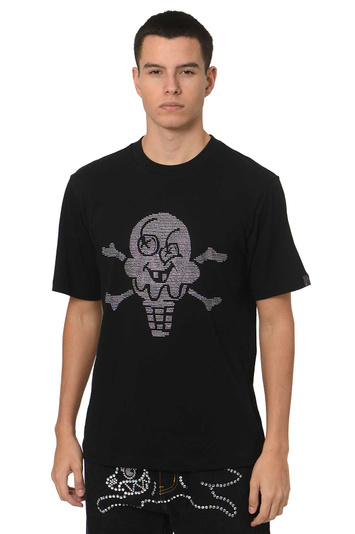 ICECREAM Rhinestone Cones & Bones T-shirt Black