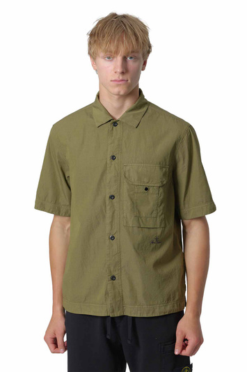 STONE ISLAND 1100026 Cotton Nylon Micro Ripstop Shirt Military Green . Men . M