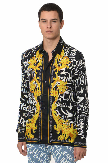VERSACE JEANS COUTURE Graffiti Shirt Black . Men . 46