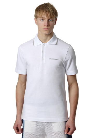 CASABLANCA Embossed Laurel Polo Shirt White