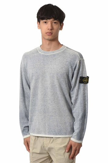 STONE ISLAND 5100030 Raw Hand Light Organic Cotton Jumper Avio Blue . Men . S