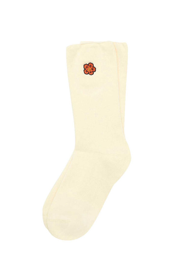 KENZO Poppy Logo Socks Cream White . Men . 36 - 38