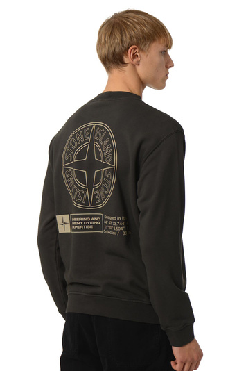 STONE ISLAND 6100018 Sweatshirt 'Industrial Four' Gris plombé