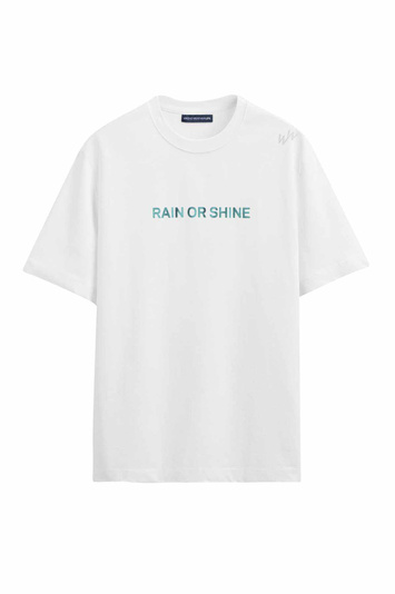 WRONG WEATHER Rain Or Shine T-shirt White/Turquoise