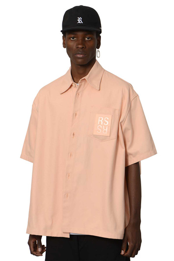 RAF SIMONS Oversized Fit RS Denim SS Shirt Peach . Men . M