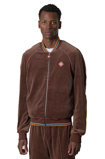 CASABLANCA Trainingsjacke aus dunkelbraunem Velours