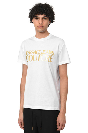 VERSACE JEANS COUTURE Institutionelles Logo-T-Shirt Weiß