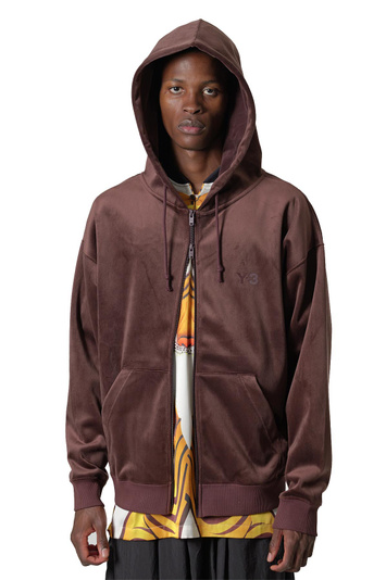 Y-3 Velvet Zip Hoodie Brown . Men . M