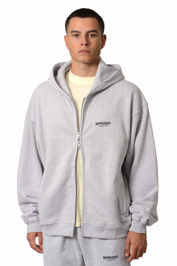 REPRESENT Owners Club Logo Zip Hoodie Grey . Men . XL