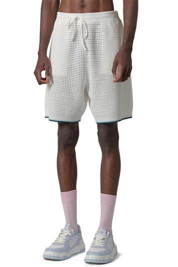 CASABLANCA Palm Tree Emblem Crochet Shorts White . Men . XL