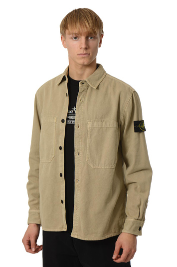 STONE ISLAND 1200025 'OLD' EFFECT Overshirt Desert . Men . M