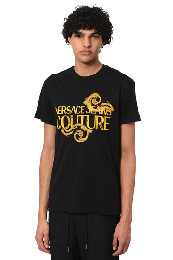 VERSACE JEANS COUTURE Watercolor Baroque T-shirt Black . Men . XL