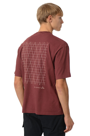 STONE ISLAND 2100021 T-shirt 'Multiaxial_Sashiko' Bourgogne foncé