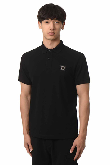 STONE ISLAND 22002SC Organic Cotton Elastane Piqué Polo-Shirt Black . Men . S