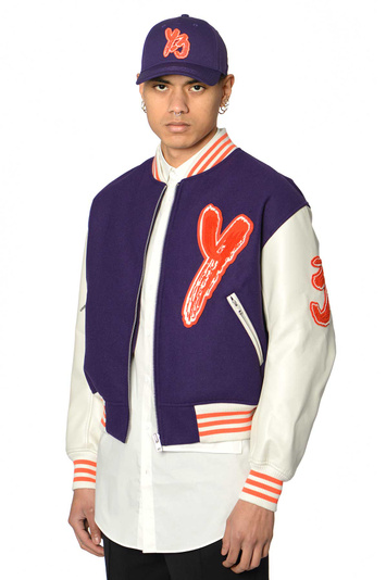 Y-3 Letterman Jacket Purple/Orange . Men . L