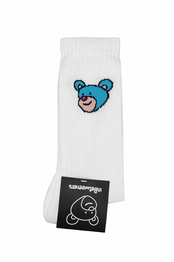 INBETWEENERS Blue Bear Socks White