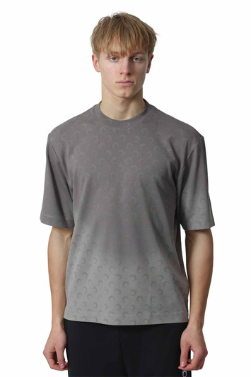 MARINE SERRE Verblasster Mond Entspanntes Jersey-T-Shirt Grau