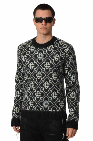 CASABLANCA Monogram Mohair Jumper Black/White