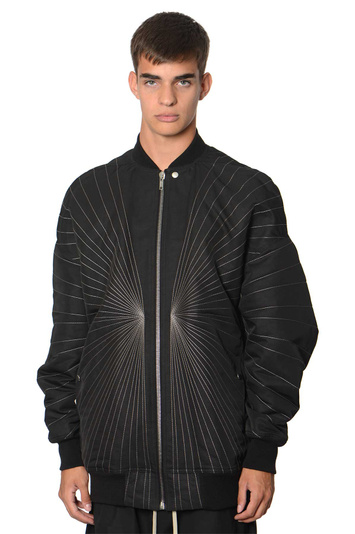 RICK OWENS Bombardeiro acolchoado em tecido bordado Preto