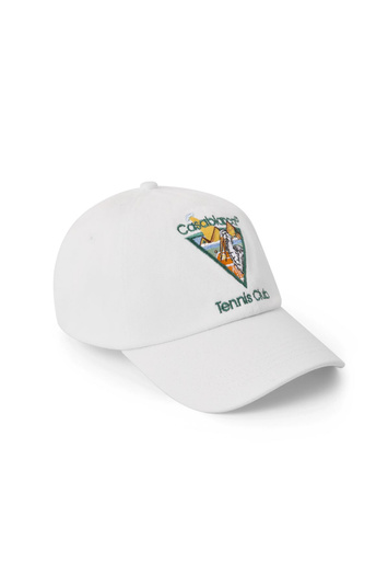 CASABLANCA Pyramid Abduction Tennis Club Cap White