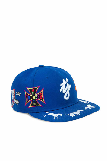 NEW ERA X TWOJEYS Embroidered 59Fifty Fitted Cap Royal Blue . Men . 7 1/8 (56.8cm)