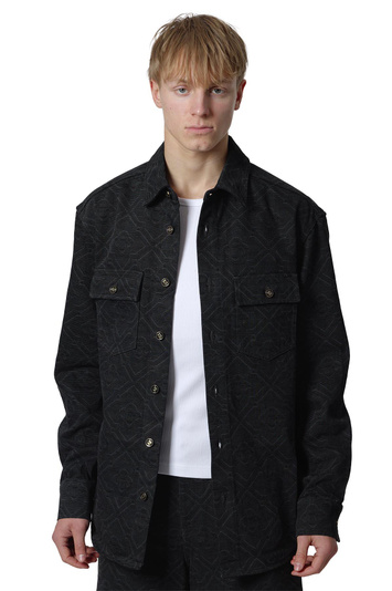 CASABLANCA Laser Monogram Denim Shirt Black