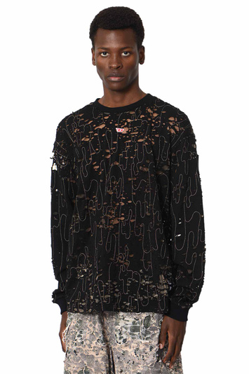 DIESEL T-Boxt-Ls-Devor Tulle LS T-shirt . Men . S