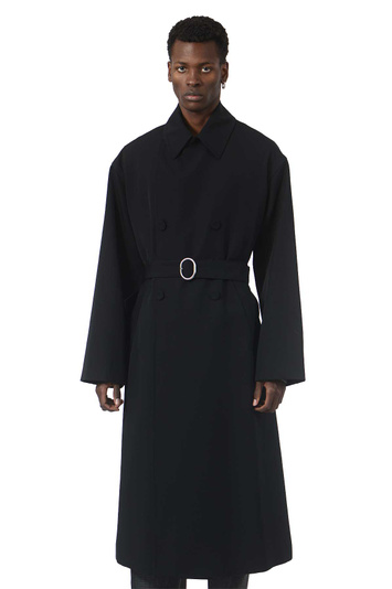 JIL SANDER Wool Belted Coat Black