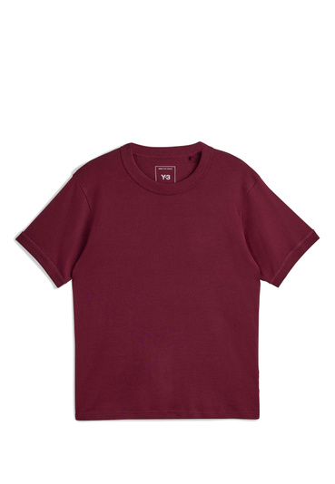 Y-3 Slim Kurzarm T-Shirt Maroon