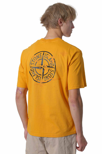 STONE ISLAND 2100001 Organic Cotton Jersey T-shirt Orange . Men . L
