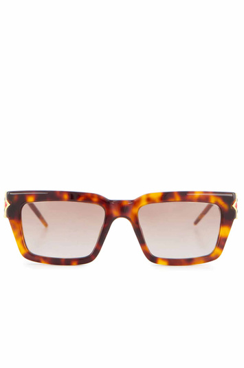 CASABLANCA Gold Plated Monogram Plaque Sunglasses Tortoise