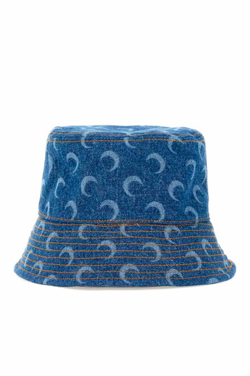 MARINE SERRE Moon Laser Denim Bucket Hat