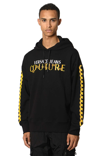 VERSACE JEANS COUTURE Chain Logo Hoodie Black . Men . S