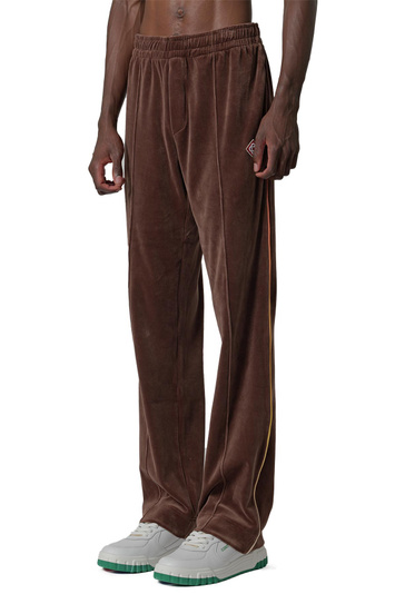 CASABLANCA Dark Brown Velour Track Trousers . Men . S