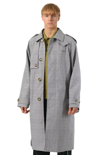 LACOSTE Waterproof Checkered Trench Coat . Men . 50