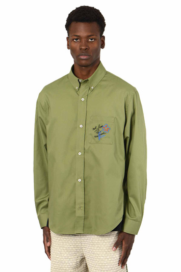 DRÔLE DE MONSIEUR Camisa com slogan em verde