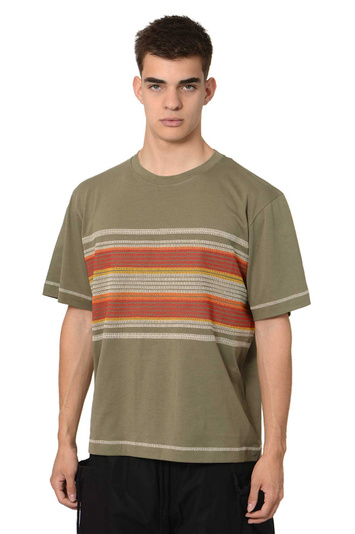 CRAIG GREEN Flatlock Stripe T-Shirt Green . Men . M
