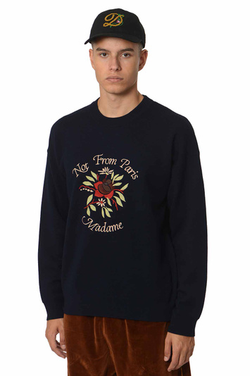 DRÔLE DE MONSIEUR Le Maille Slogan Fleurs Knit Sweater . Men . XS