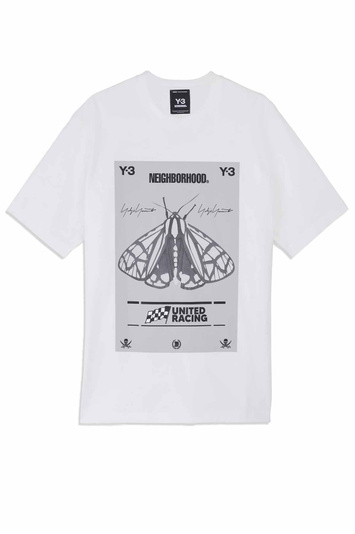 Y-3-N Grafik-T-Shirt Weiß