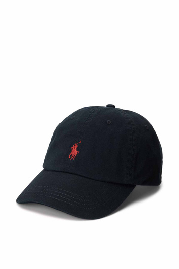POLO RALPH LAUREN Cotton Chino Baseball Cap Black/Red