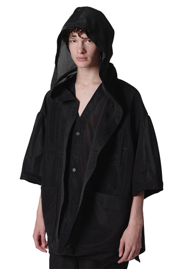 SONGZIO Wing Half Hooded Shirt Black