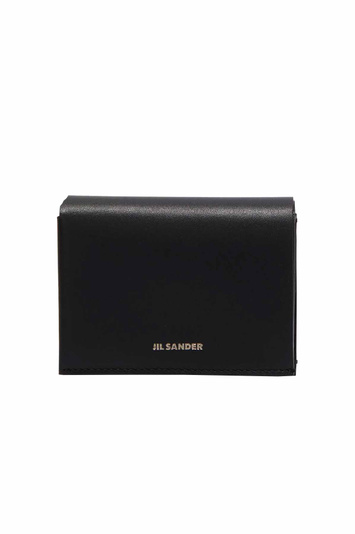 JIL SANDER Porte-cartes en cuir plié Noir