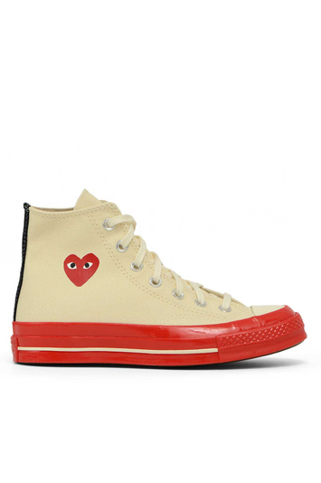 COMME DES GARÇONS PLAY X CONVERSE Red Sole High Top Sneakers White . Men . 11 UK