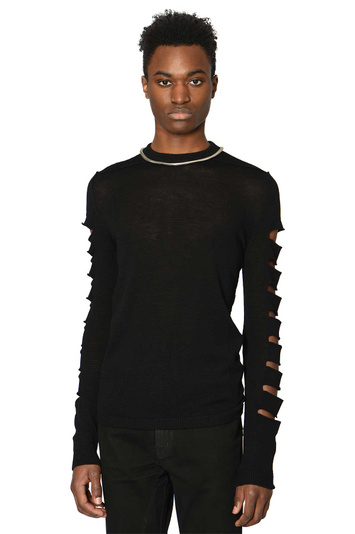 RICK OWENS Biker Level Strickpullover Schwarz