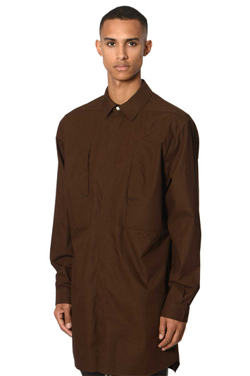RICK OWENS Fogpocket Jumbo Oberhemd Braun