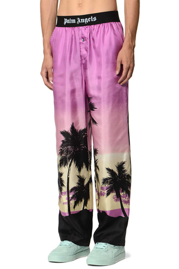 PALM ANGELS Pink Sunset Pajama Pants Purple Black . Men . S