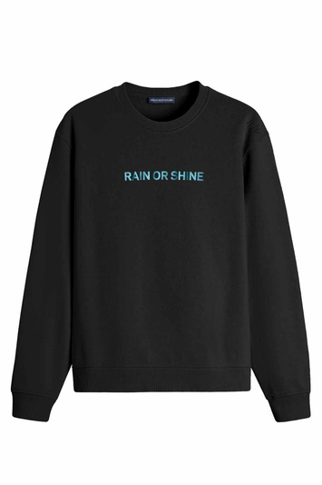 WRONG WEATHER Rain Or Shine Sweatshirt Black/Turquoise