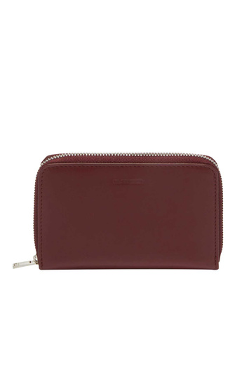 JIL SANDER Pocket Zip Around Wallet Dark Red
