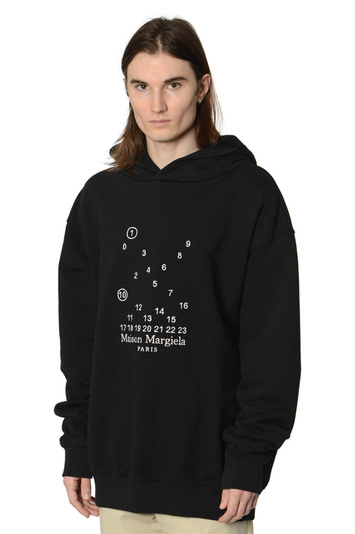 MAISON MARGIELA Numbers Logo Hoodie Black . Men . M
