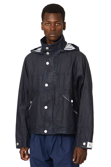 STONE ISLAND Marina Rohe plattierte Leinen Jacke Königsblau